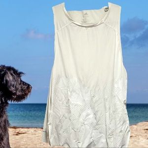Adidas Stella McCartney Womens Tank Top Small White Shirt Stretch Back Cutout.